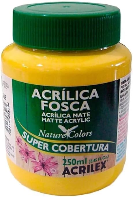 Tinta acrilica amarelo para pintura artesanato