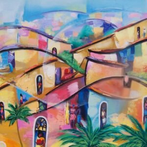 Quadro canva decorativo abstrato para sala ou escritório 120x70