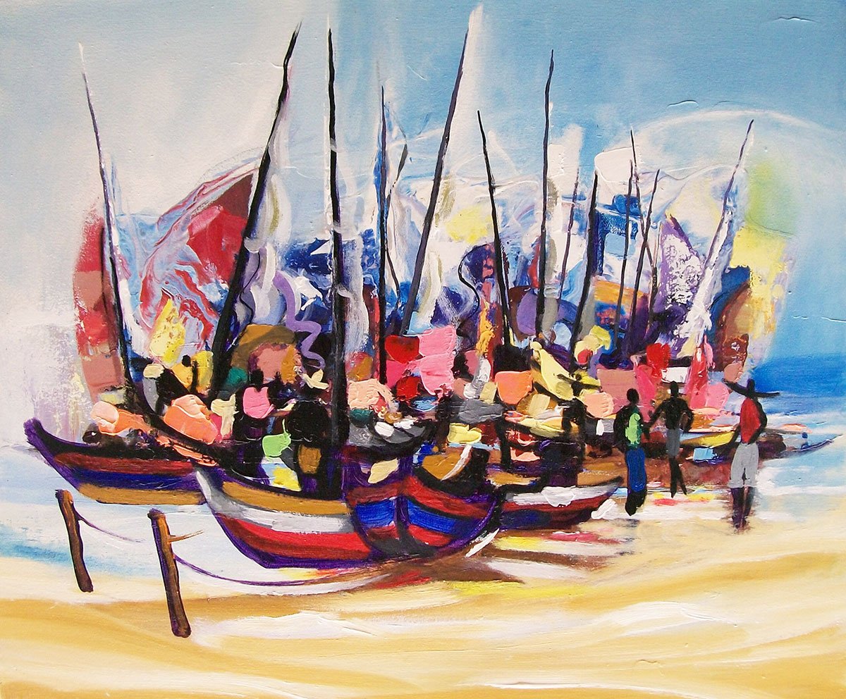 Quadro Marinha canvas decorativo abstrato para sala ou escritório 60×50