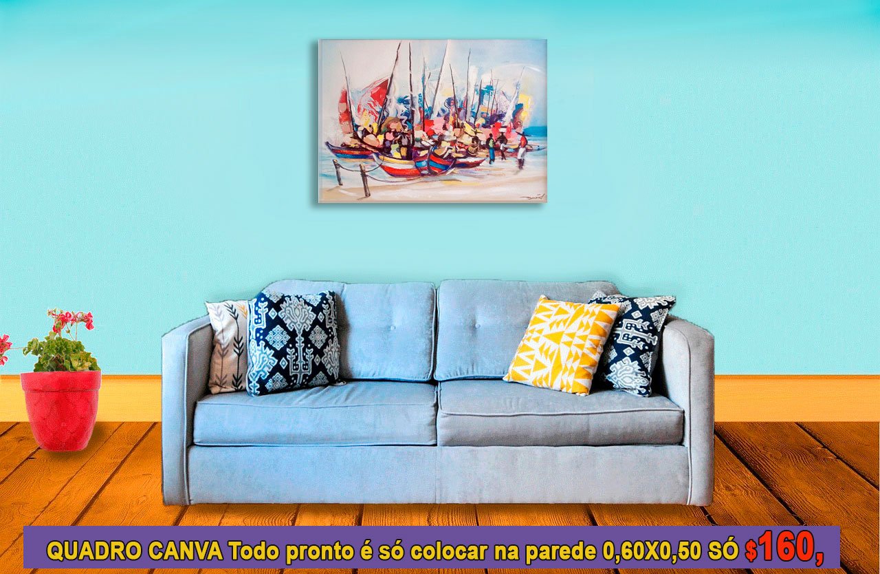 Quadro Marinha canvas decorativo abstrato para sala ou escritório 60×50