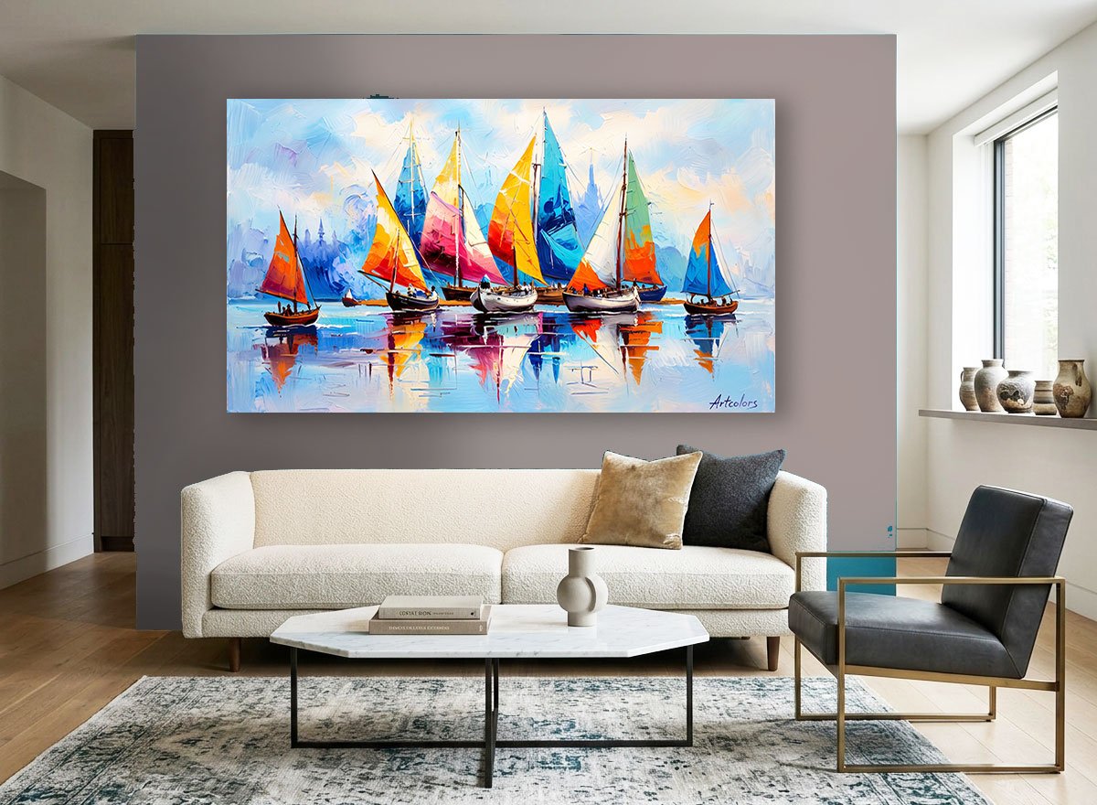Quadro Decorativo Marinha Canva  Para Sua Casa e Escritório 140X70