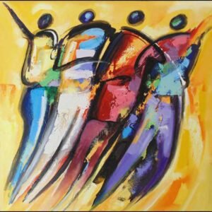 Quadro decorativo abstrato para sala ou escritório 80x80
