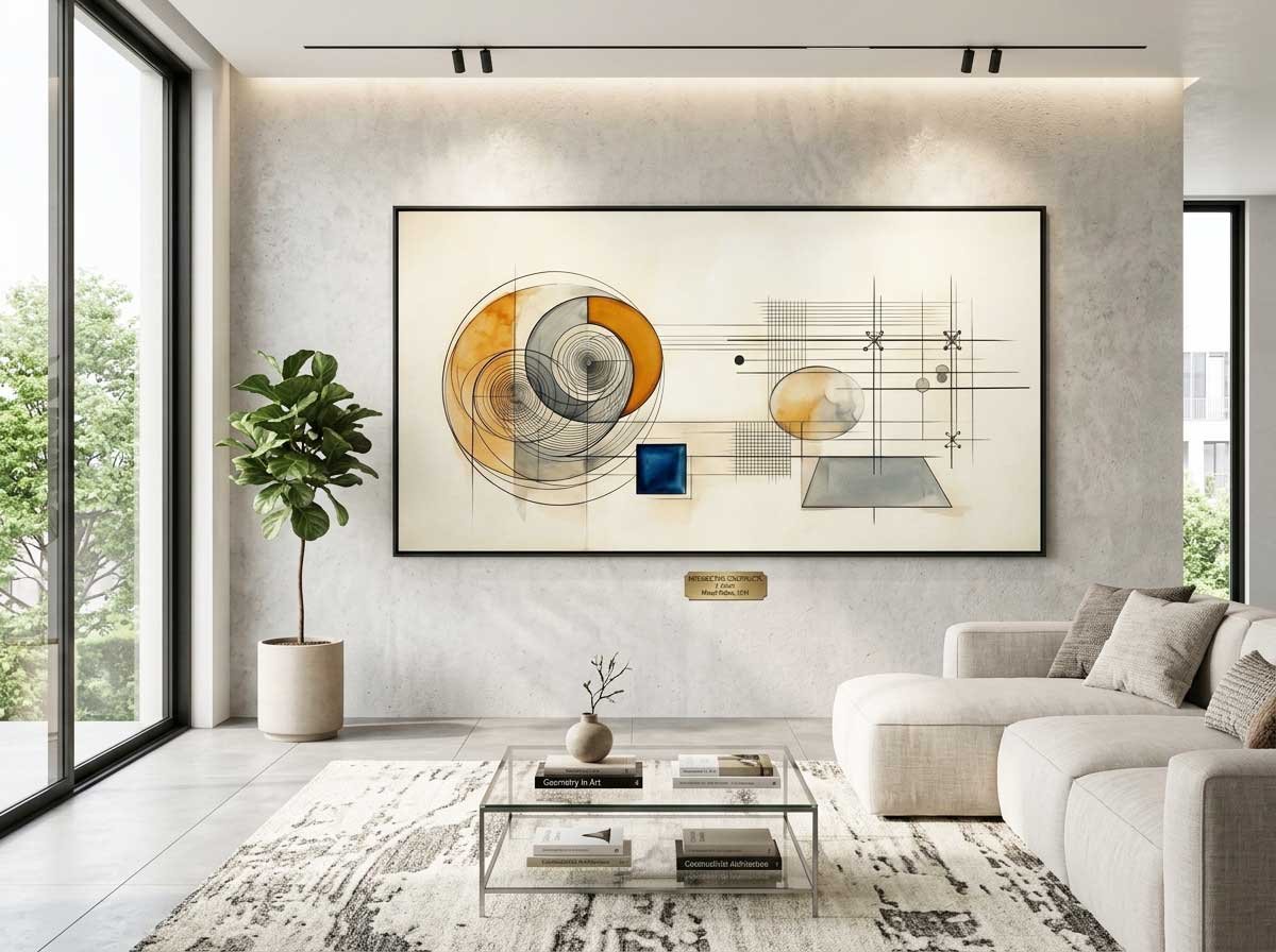 Quadro Geométrico em Canvas  Para Sala ou Escritório 140 x 0,70