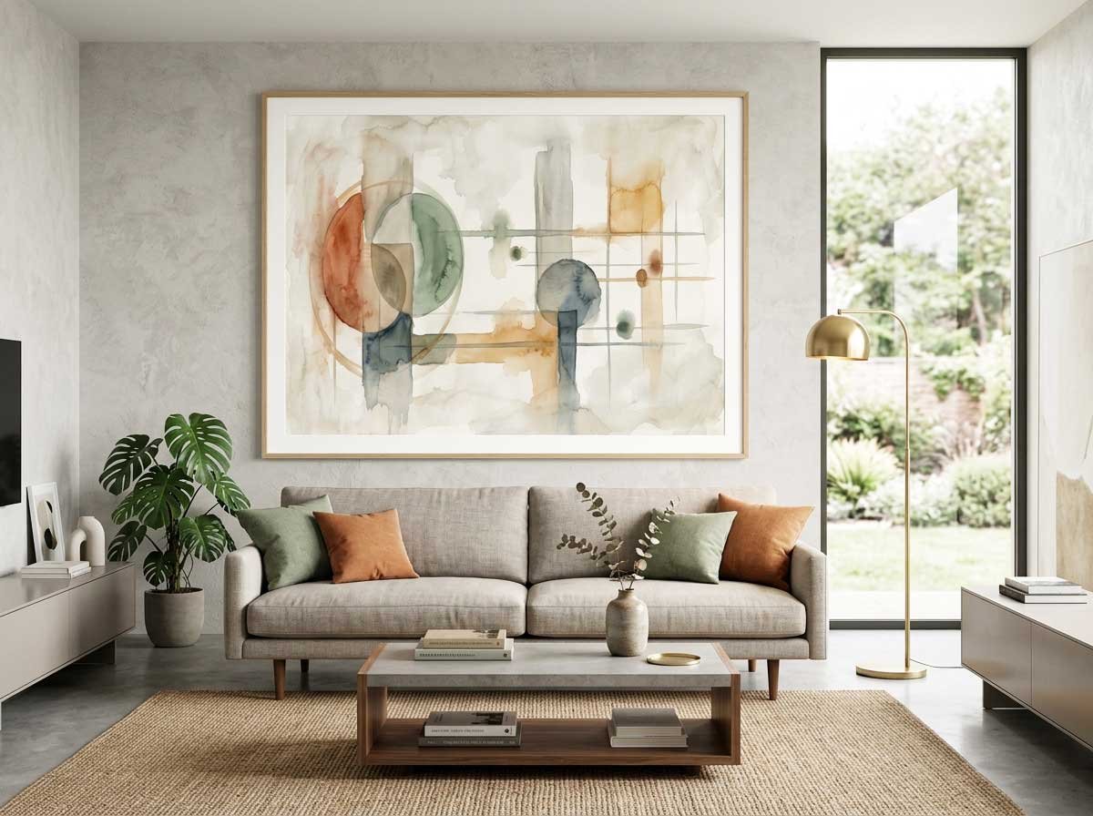 Quadro Geométrico em Canvas  Para Sala ou Escritório 140 x 0,70