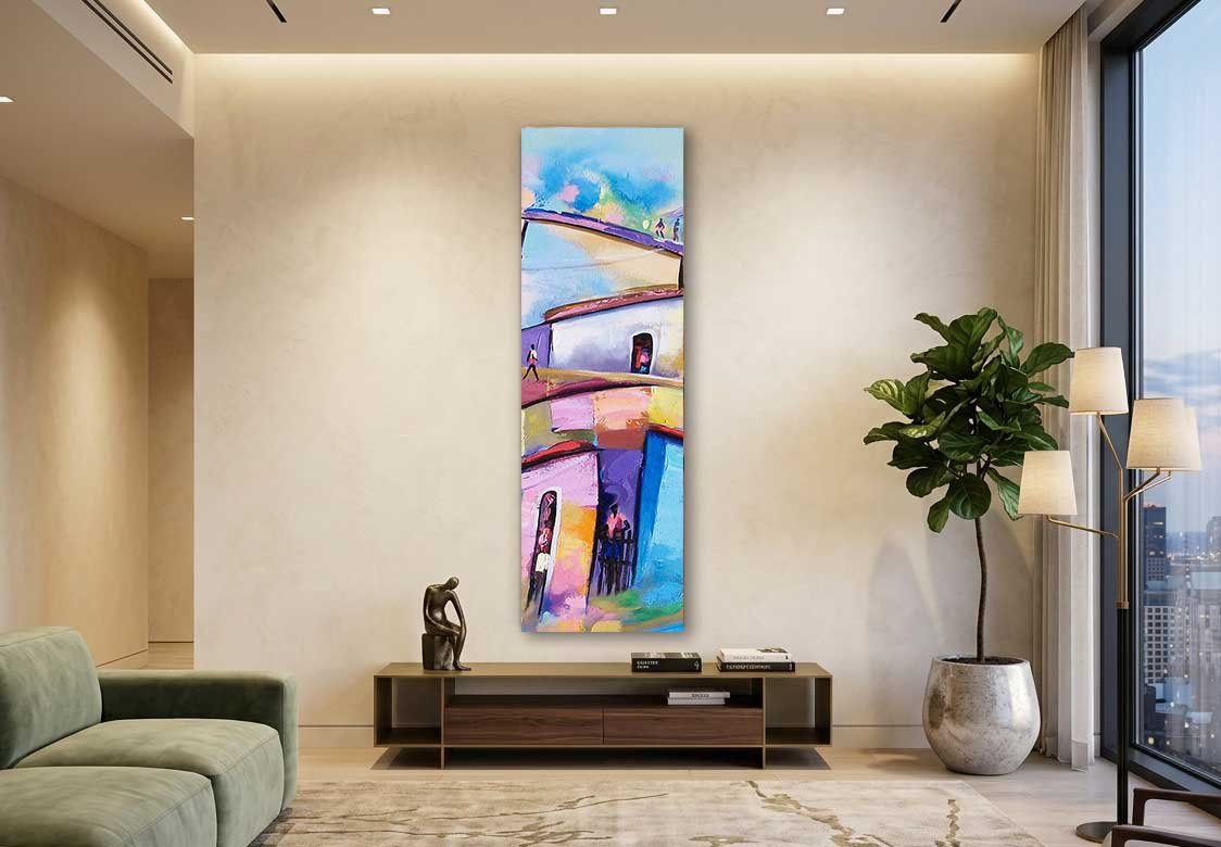Quadro Original Casario 100 x 0,30 Para Sala ou Escritório